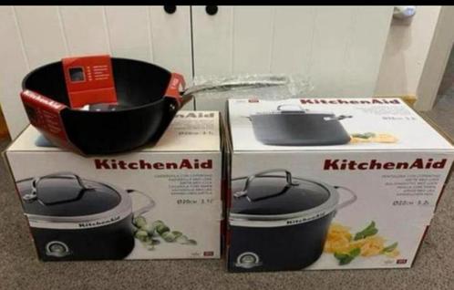 Kitchenaid 2 kookpotten en sauspannetje NIEUW, Huis en Inrichting, Keuken | Potten en Pannen, Nieuw, Kookpan of Snelkookpan, Aluminium