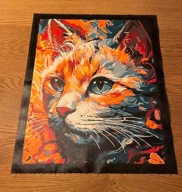 Creatief schilderij kat op doek