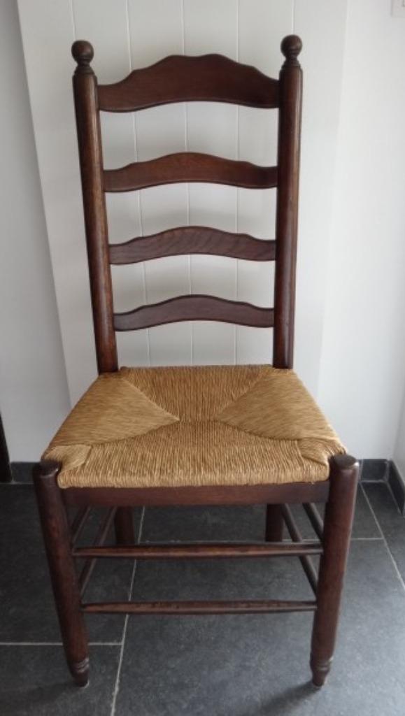 6 stoelen, Huis en Inrichting, Stoelen, Gebruikt, Vijf, Zes of meer stoelen, Hout, Bruin, Ophalen