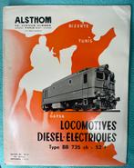 Brochure alsthom locomotief diesel 1951 bb735 trein, Ophalen of Verzenden, Trein