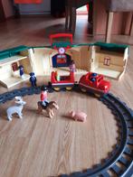 Playmobil treinstation met 6  dieren, Zo goed als nieuw, Ophalen