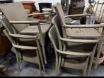Ovalen teaktafel met wicker stoelen, Ophalen, Gebruikt, 8 zitplaatsen, Wicker