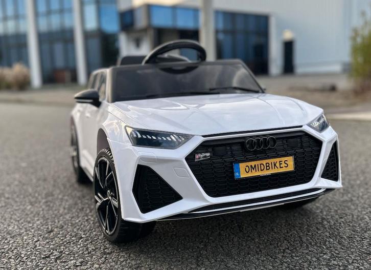 Kinder Auto Audi RS6 12v wit +RC / Leder / Rubberband NIEUW, Kinderen en Baby's, Speelgoed | Buiten | Accuvoertuigen, Nieuw, Ophalen of Verzenden