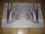 60 x 40 cm Winterlandschap met verlichting Decoratie Kader, Ophalen of Verzenden, Zo goed als nieuw
