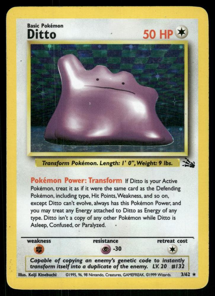 Ditto 3/62 - Fossil (Good), Hobby en Vrije tijd, Verzamelkaartspellen | Pokémon, Gebruikt, Verzenden