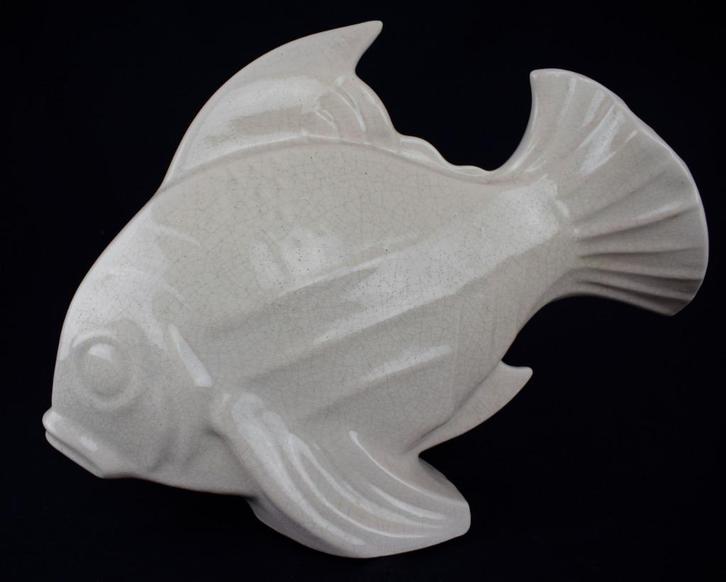 LEJAN-Art Deco craquelé sculptuur vis, Antiek en Kunst, Antiek | Keramiek en Aardewerk, Ophalen of Verzenden