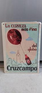 Metalen reclamebord Cruzcampo (la cerveza mas fina), Ophalen of Verzenden, Nieuw, Reclamebord, Plaat of Schild, Overige merken