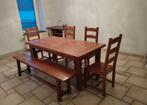 Table, chaises, banc, Maison & Meubles, Tables | Tables à manger, 150 à 200 cm, Cinq personnes ou plus, Comme neuf, Enlèvement