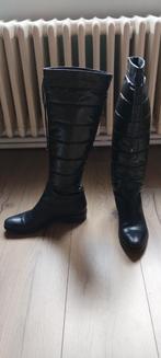 Bottes noires en cuir et matelassée, Enlèvement, Comme neuf, Bottes hautes