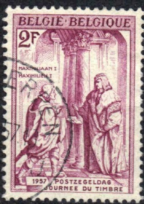 Belgie 1957 - Yvert/OBP 1011 - Dag van de postzegel (ST), Timbres & Monnaies, Timbres | Europe | Belgique, Affranchi, Chefs d'Etat