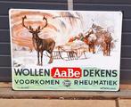 Nieuw groot emaille reclame bord Wollen AaBe Dekens Tilburg., Ophalen, Nieuw, Reclamebord