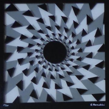 MARCELLO MORANDINI / GEOMETRIE / ZEEFDRUK GLAS / 42x42cm KAD beschikbaar voor biedingen