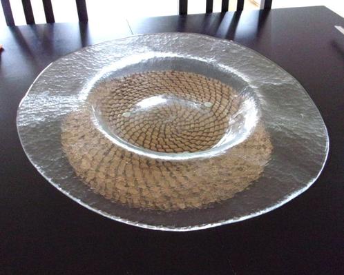 Grote glazen fruitschaal, Huis en Inrichting, Woonaccessoires | Dienbladen, Gebruikt, Overige materialen, Rond, Ophalen