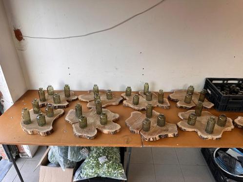 Boomschijven met vaasjes, Huis en Inrichting, Woonaccessoires | Kunstplanten en Kunstbloemen, Zo goed als nieuw, Binnen, Buiten