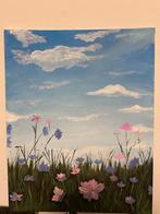 Tableau acrylique – Herbes et fleurs des champs (fait main), Enlèvement ou Envoi