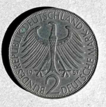 2 Duitse Mark 1957 (Planck) beschikbaar voor biedingen