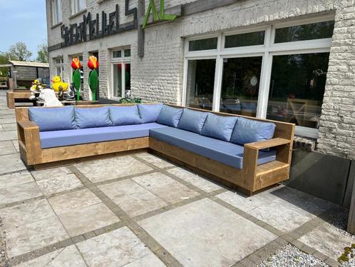 Showroomuitverkoop 50% korting : loungebank  met kussens, Tuin en Terras, Tuinsets en Loungesets, Zo goed als nieuw, Loungeset
