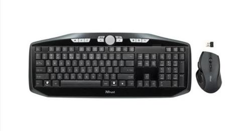 Trust MaxTrack Deskset, Computers en Software, Toetsenborden, Zo goed als nieuw, Azerty, Draadloos, Toetsenbord en muis-set, Gaming toetsenbord