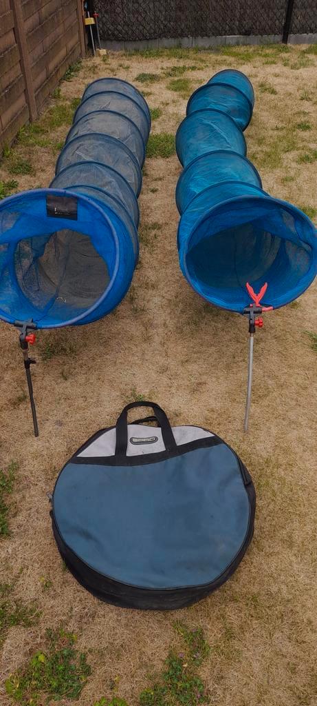 2 leefnetten +steuenen+ dubbele leefnettas, Watersport en Boten, Hengelsport | Algemeen, Zo goed als nieuw, Ophalen of Verzenden