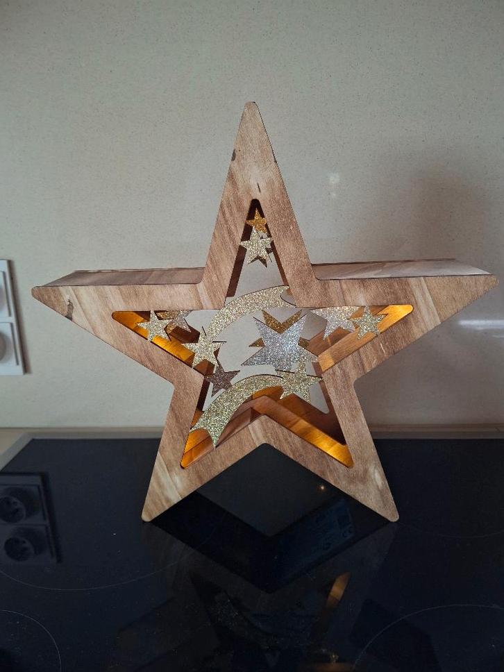 Houten kerstdecoratie, Diversen, Kerst, Zo goed als nieuw, Ophalen