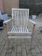 Tuinstoel teak (6 stuks), Tuin en Terras, Ophalen, Gebruikt, Teakhout, Stapelbaar