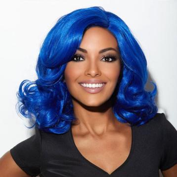 Lace front Diva / Drag pruik groot volume Reagan Regal Blue, Envoi, Neuf, Perruque ou Extension de cheveux