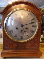 Antieke MAHONIE SCHOUWKLOK met inlegwerk, Antiek en Kunst, Antiek | Klokken, Ophalen of Verzenden