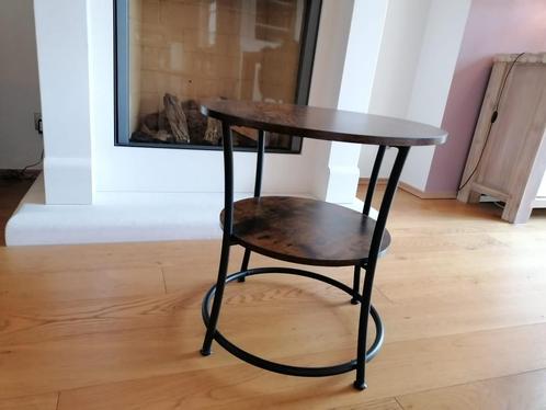 Bijzettafel, industrieel design, Huis en Inrichting, Tafels | Bijzettafels, Zo goed als nieuw, Rond, 45 tot 60 cm, 55 tot 75 cm