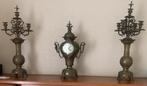 Kandelaars met horloge, Antiek en Kunst, Ophalen, Koper of Brons