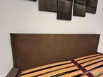 Bed 1,60 x 2m met matras, Ophalen, Gebruikt, Bruin, Tweepersoons