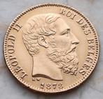 20 Francs 1878 Leopold II, Losse munt, Goud, Goud, Ophalen of Verzenden