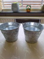 bloempotjes in ijzer met hengel (2 stuks), Tuin en Terras, Ophalen, Gebruikt