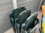 4 groene tuinzetels met kussens, Ophalen, Gebruikt, Kunststof, Verstelbaar