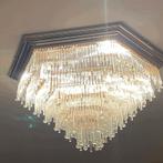 Luxueuze vintage plafondkroonluchter, Ophalen, Gebruikt, Glas, Vintage