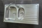 Évier inox 95x50 cm avec robinet – bon état, Ophalen, Gebruikt, Inox, Kraan