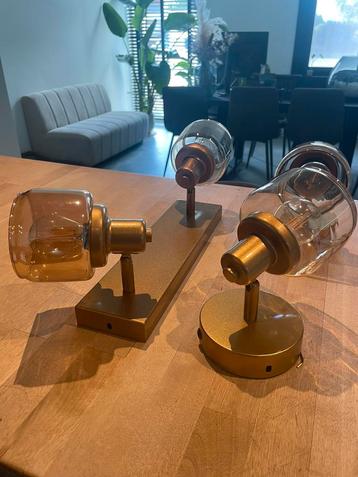 Lucide BJORN spots goudkleurig — 2 1-lamp + 1 2-lamp beschikbaar voor biedingen