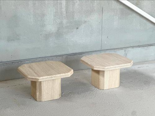 Travertin sidetable’s | Set van twee, Antiek en Kunst, Antiek | Meubels | Tafels, Ophalen