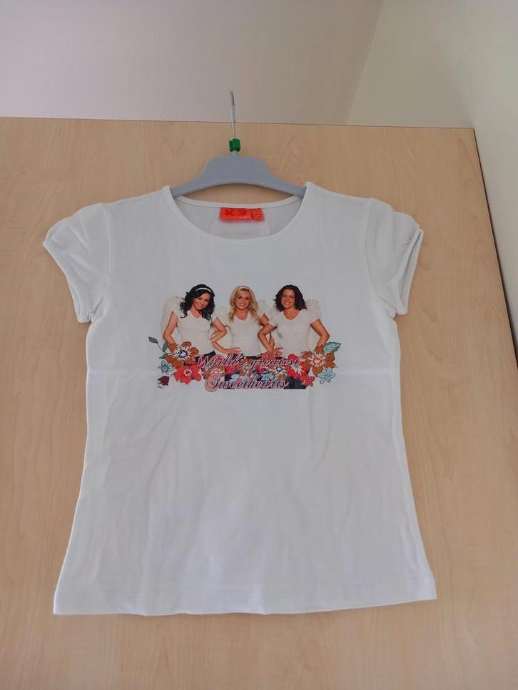Wit t-shirt K3 Karen, Kristel, Josje, zeer goede staat, Verzamelen, Muziek, Artiesten en Beroemdheden, Zo goed als nieuw, Kleding