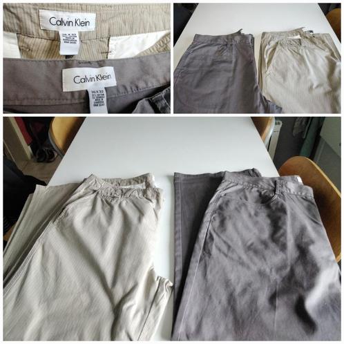 Set van 2 katoenen herenbroeken CALVIN KLEIN /T. 36x32 (L), Kleding | Heren, Broeken en Pantalons, Zo goed als nieuw, Maat 52/54 (L)