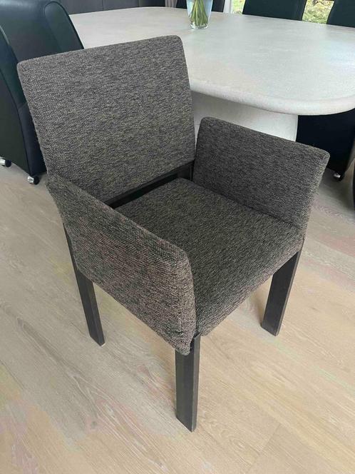 eetkamerstoel Mintjens SYMBIOZ - 8st -, Huis en Inrichting, Stoelen, Gebruikt, Vijf, Zes of meer stoelen, Hout, Stof, Bruin, Ophalen