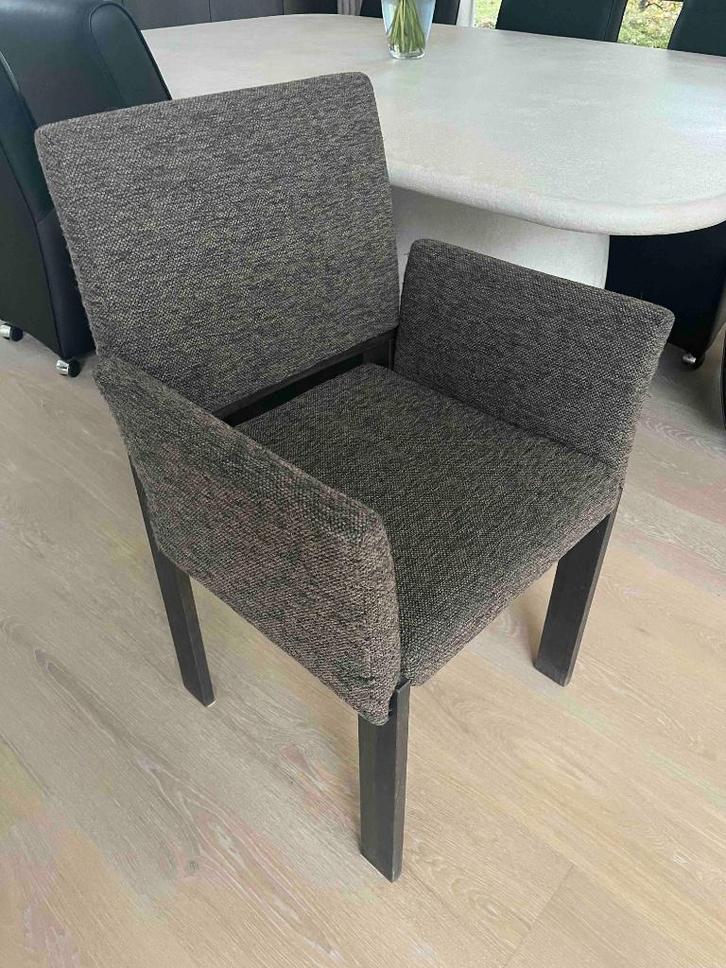 eetkamerstoel Mintjens SYMBIOZ - 8st -, Huis en Inrichting, Stoelen, Gebruikt, Vijf, Zes of meer stoelen, Hout, Stof, Bruin, Ophalen