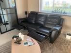 Leren zetel 3-zit met elektrische voetbankjes, Enlèvement, Utilisé, Cuir