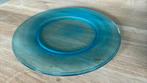 8 blauwe glazen onder borden, Ophalen, Gebruikt, Rond, Glas
