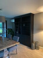Zwarte houten boekenkast/bibliotheekkast met ladder, Huis en Inrichting, Kasten | Boekenkasten, Ophalen, 200 cm of meer, 150 tot 200 cm