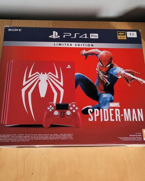 Ps4 Pro Spiderman limited, Games en Spelcomputers, Spelcomputers | Sony PlayStation 4, Gebruikt, Pro, 1 TB, Met 1 controller, Met games