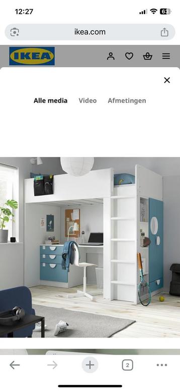 Lit mezzanine Ikea avec bureau, Enlèvement, Comme neuf, Lit mezzanine