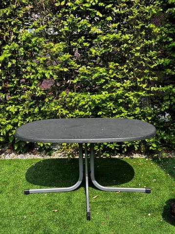 Opvouwbare tuintafel, Tuin en Terras, Tuintafels, Ophalen, Zo goed als nieuw, Ovaal, Kunststof
