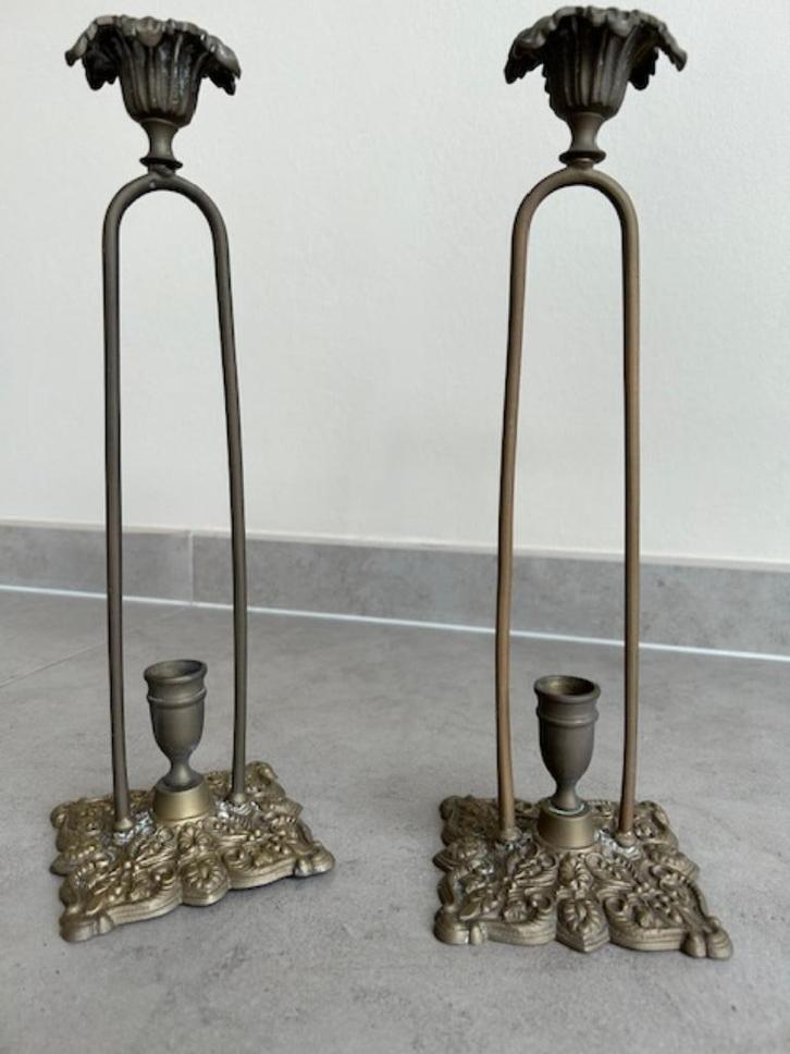 antieke kandelaars, Antiquités & Art, Antiquités | Bougeoirs, Enlèvement