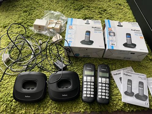 Profoon PDX-1100 DECT Telefoon Zwart met reserve toestel, Telecommunicatie, Vaste telefoons | Handsets en Draadloos, Gebruikt