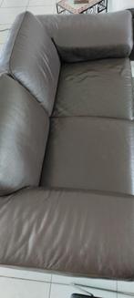 Canapé en cuir marron foncé avec chaise longue (2 m50 x 90 c, 150 à 200 cm, Enlèvement, Utilisé, Cuir